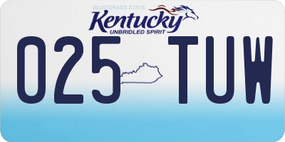 KY license plate 025TUW