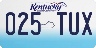 KY license plate 025TUX