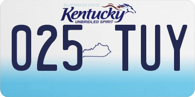 KY license plate 025TUY