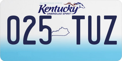 KY license plate 025TUZ