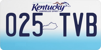 KY license plate 025TVB