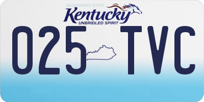 KY license plate 025TVC