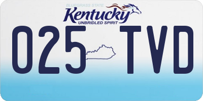 KY license plate 025TVD