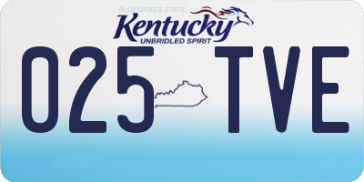 KY license plate 025TVE