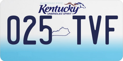 KY license plate 025TVF