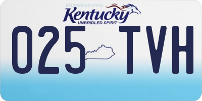 KY license plate 025TVH