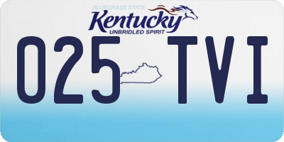 KY license plate 025TVI