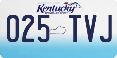 KY license plate 025TVJ
