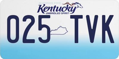 KY license plate 025TVK