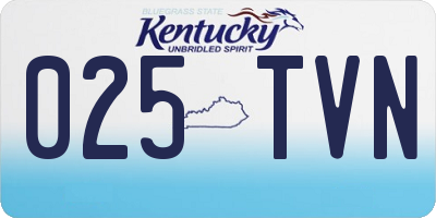KY license plate 025TVN