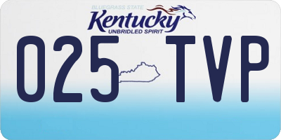 KY license plate 025TVP