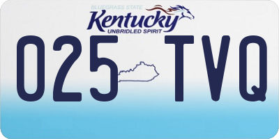 KY license plate 025TVQ