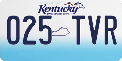 KY license plate 025TVR