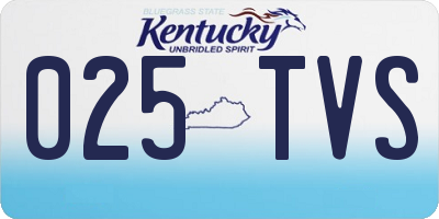 KY license plate 025TVS