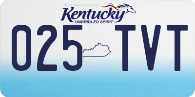 KY license plate 025TVT