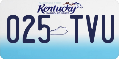 KY license plate 025TVU