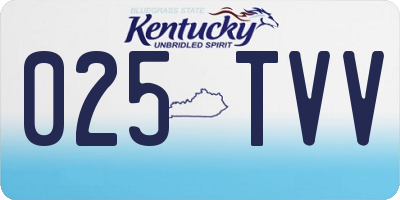 KY license plate 025TVV