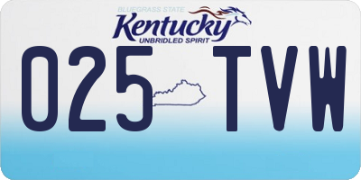 KY license plate 025TVW
