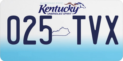KY license plate 025TVX