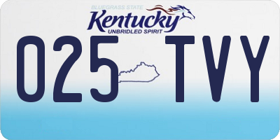 KY license plate 025TVY
