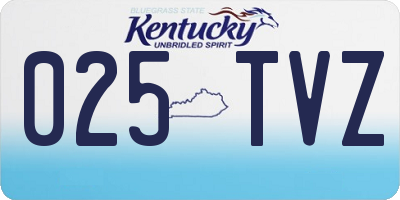 KY license plate 025TVZ