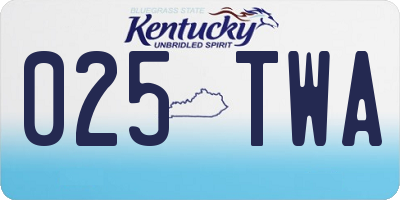 KY license plate 025TWA