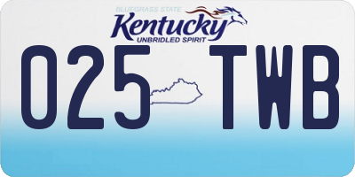 KY license plate 025TWB
