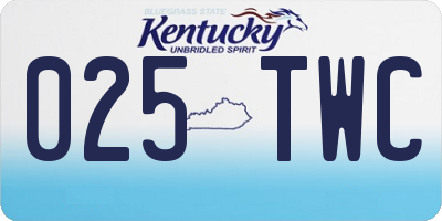 KY license plate 025TWC