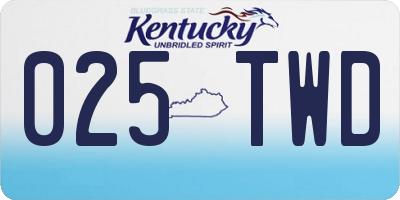 KY license plate 025TWD
