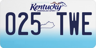 KY license plate 025TWE