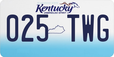 KY license plate 025TWG