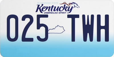 KY license plate 025TWH