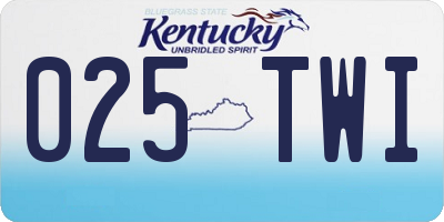 KY license plate 025TWI