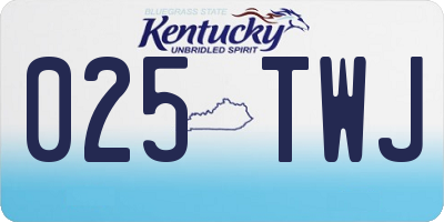 KY license plate 025TWJ