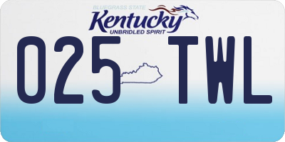 KY license plate 025TWL