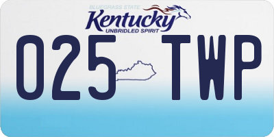 KY license plate 025TWP