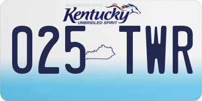 KY license plate 025TWR