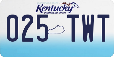 KY license plate 025TWT
