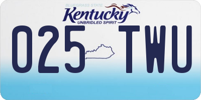 KY license plate 025TWU
