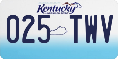KY license plate 025TWV