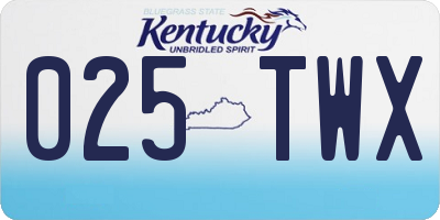 KY license plate 025TWX
