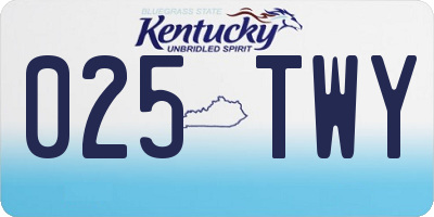 KY license plate 025TWY