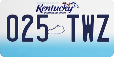 KY license plate 025TWZ