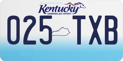 KY license plate 025TXB