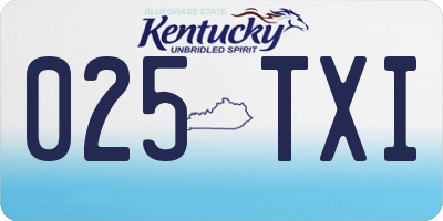 KY license plate 025TXI