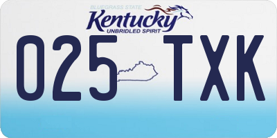KY license plate 025TXK