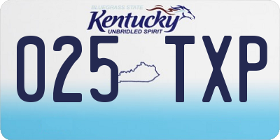 KY license plate 025TXP