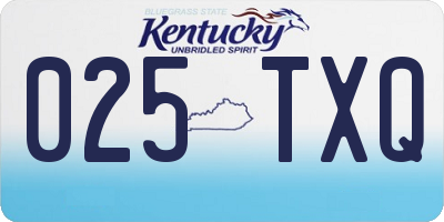 KY license plate 025TXQ