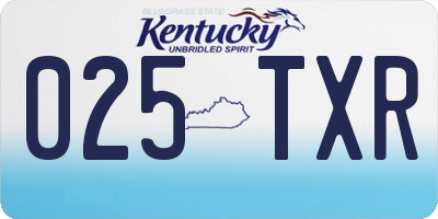 KY license plate 025TXR