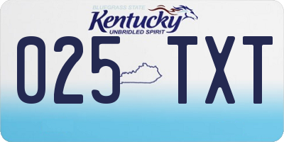 KY license plate 025TXT